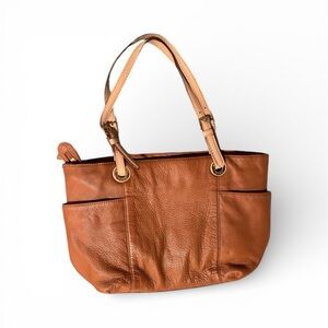 MICHAEL Michael Kors Tan Leather Shoulder Tote Bag